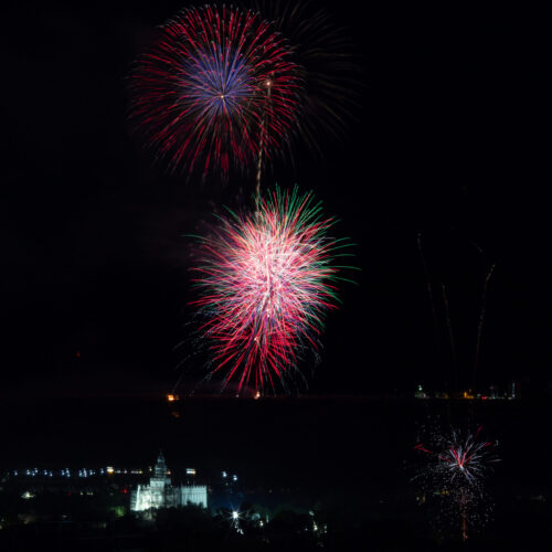 Fireworks over the City of St. George, UT.