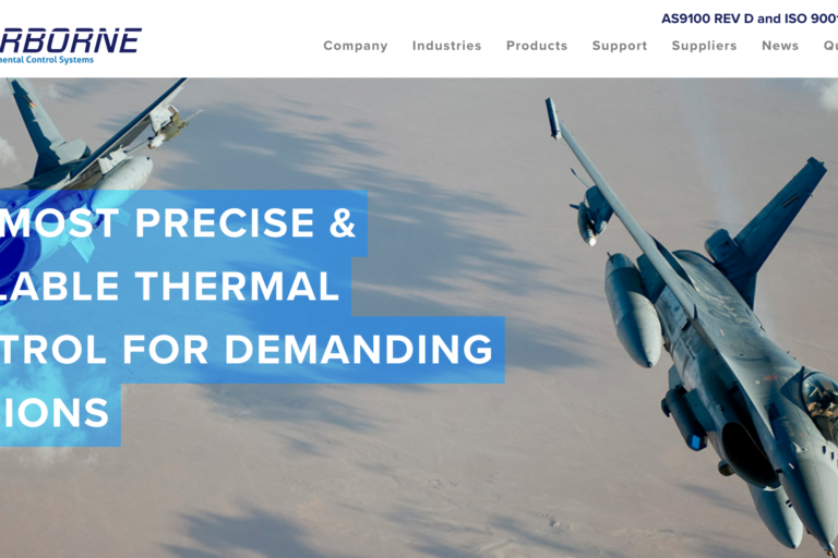 A screenshot of the Airborne ECS website. A screenshot of the Airborne ECS website.